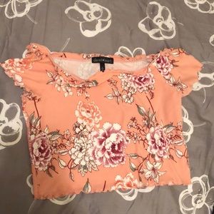 Cute off the shoulder floral crop